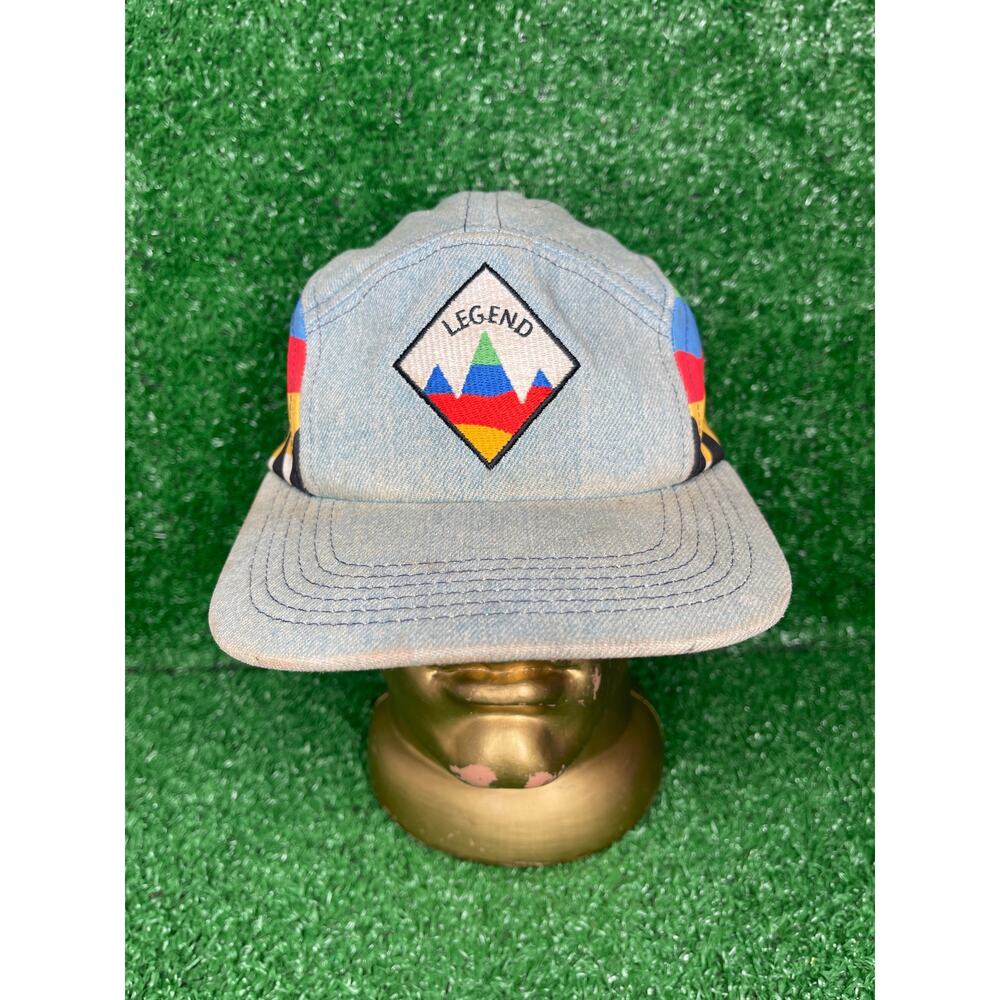 Legend Headwear Denim 5 Panel Hat Adjustable Outdoors Hiking Made In US